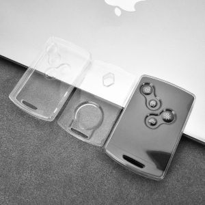 Transparent Key Case for Renault Megan 3 Laguna Fluence NEMA Clio 4 Captur Zoe Card 4Button Key Cover Remote Protection Keychain