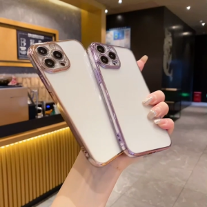 Infinix Smart 8 9 10 Plus Hot 30 30i 40i 40 Pro 50 50i Note 30 40 Pro Sarung Telefon Premium Clear Phone Case Slim Shockproof Anti-Yellow Plated Frame Soft Protective Cover with Camera Protection Casing for Transparent Back 透明手机壳 防摔防黄