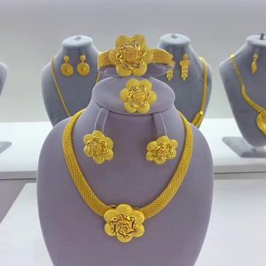 Đơn Giản Hoa Nhỏ Phong Cách Mới Trung Đông Dubai Bộ Đồ Cô Dâu 24K Vàng Trang Sức