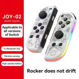 Splatoon Wireless Control JoyCon Gamepad With RGB LED For Nintendo Switch OLED Controllers With Straps Dual Vibration Joysticks For NS Switch Joypad