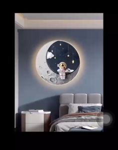 Tranh Tráng Gương Đèn Led Tranh Phi Hành Gia Tráng Gương Tích Hợp Đèn Led Có Điều Khiển Từ Xa Với Nhiều Chế Độ Sáng