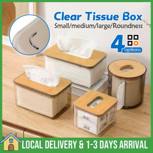 Tissue Holder Box Transparent Toilet Paper Roll Tissue Box Holder Container Multi Storage Household Furniture Washroom Water Proof Storage Box Tisu