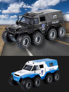 1:24 Scale Police Car Model Alloy Armored Pickup Truck Toy for Boys Realistic Simulation Desert Off-Road Vehicle Collectible
