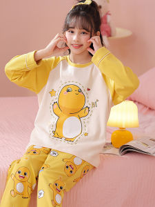 Spring Autumn Childrens Sleepwear Cotton Long Sleeve Thin Home Clothes Cartoon Dragon Air Conditioner Suit for Boys And Girls