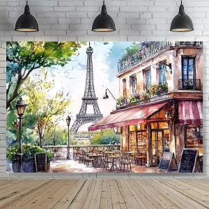 500/1000/1200/2000PCS Jigsaw Puzzle Parisian Cafe Eiffel Tower French Architecture Scene For Adults Family Fun Brain Teaser Gift