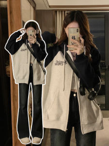 เสื้อแจ็คเก็ตสเวตเตอร์คาร์ดิแกนแบบสวมหัวแบบหนาและอุ่นๆ สำหรับผู้หญิง ฤดูใบไม้ผลิ ฤดูใบไม้ร่วง ฤดูหนาว เสื้อเบสบอลแบบลำลองสำหรับคู่รัก