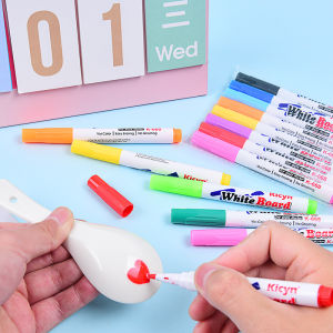 8pcs/set +Spoon Colourful Magical Water Painting Pen White Board Floating Maker Pen
