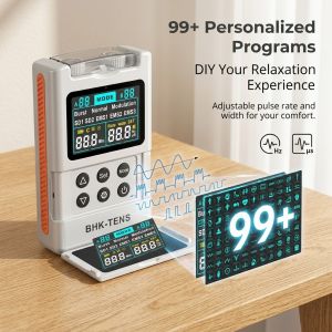 40-Level TENS Unit Muscle Stimulator Electronic Pulse Massager Dual Channel EMS Machine for Back Pain Relief & Muscle Therapy