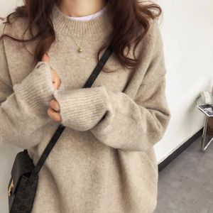 Danise Customized Loose Womens Base Layer Sweater Autumn 2025 Lazy Style Knitted Shirt Comfortable Fit Long Sleeve round Neck