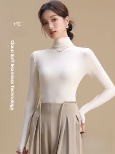 MiiOW | Thickened Fleece High Collar Long Sleeve Womens Base Shirt Warm Tight Fit Autumn Winter Inner Wear MiiOW Cat Person Style