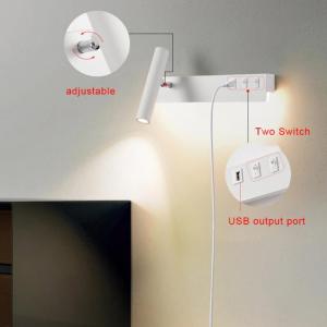 LED wall lamp with switch and USB reading lighting wall lamp interior decoration lamp