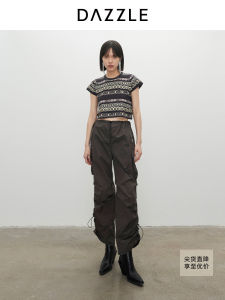 Dazzle Womens Knitted Sweater Spring Summer Fashionable Retro Style Short Sleeve Regular Fit Vintage Look Cashmere Knitwear