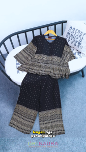 Rafela Set Panjang Celana Kancing Depan Rayon Viscose Eksklusif By Naura Solo