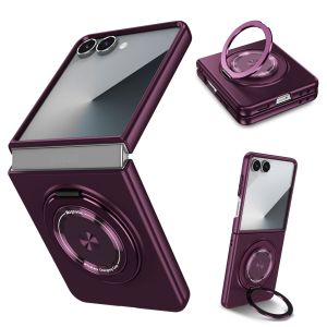szhaiyu | Luxury Magnetic For Magsafe Phone Case For Samsung Galaxy Z Flip 8 7 6 5 4 3 With Metal Ring Holder Shockproof Back Cover Fundas
