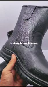 SEPATU SAFETY KRUSER BLACK HITAM KULIT SAPI OUTSOLE OIL RESISTANT ANTI BARA ANTI API ANTI LICIN