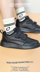 Sepatu Anak Laki-laki Sepatu Pelajar Desain Dengan Perekat Velcro Tahan Air PU Sepatu Anak Perempuan