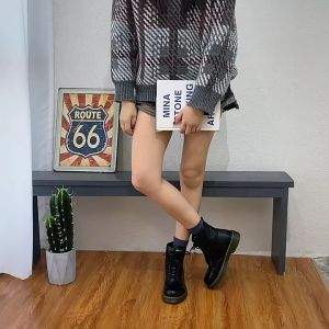 Martin Boots Womens 2023 Fall and Winter New British Style High-top Cool Black Waterproof Casual Casual Womens Boots Fashion