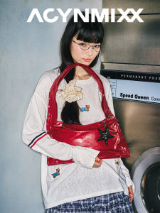 Acynmixx Twisted Shoulder Bag Womens Commuter Underarm Bag Sweet Cool Style Red Handbag Soft Fabric Lining Zipper Closure