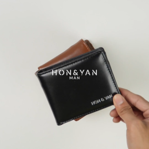 [TERBARU] HONYAN MAN Dompet Pria Koin Ritsleting Ozian Dompet Lipat Kulit Hitam/Coklat/Kopi