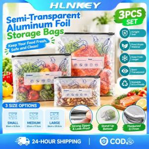 HLINKEY 10/20/30PCS Reusable Aluminum Foil Food Storage Bags Leakproof Freezer Organizer 0.17mm Thick Stand Up Pouch For Meat Veggies Fruits Kitchen Pantry Semi-transparent Aluminum Foil Fresh Bags