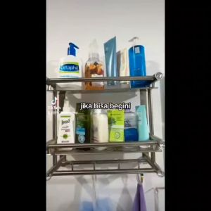 Rak kamar mandi Rak handuk Rak dinding Rak Dapur Stainless Steel Anti Karat Kuat