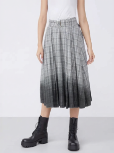 SDEER | Fall Womens Casual A-line Skirt with Colorful Plaid Gradient