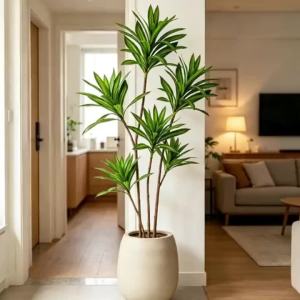 Kmitang | Cây Giả Brazilwood 66-98cm Cây Dracaena Giả Với Lá Tre Xanh Trang Trí Nhà Cửa Vườn Lá Cây Nhiệt Đới Nhựa Giả Ngô.