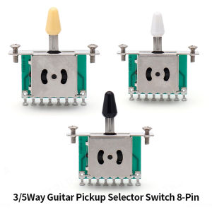 3/5Way Guitar Pickup Selector Switch 8-Pin Fits St Guitar Blade Switch Black/Yellow/White Tip Caps