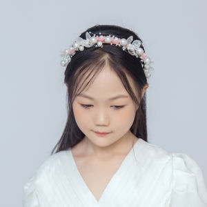 Childrens Headwear Korean Style Fairy Tale Crown Hairband Princess Flower Girl Wedding Dress Accessories Silk Flower Hairpin