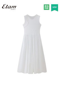 Aige Womens Black Dress Summer Niche Design French Slim Looking Pear Shapes White Skirt