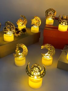 Muslim Ramadan Kareem Decoration 2025 Candle Led Lights Eid Mubarak for Home Eid Al-Fitr Aid Moubarak Decor Party Supplies Home Decoration 斋月灯 蜡烛灯