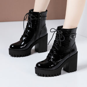 AOMANLIN | Waterproof British Style Boots Thick Sole Heel Coarse Heel All Sizes