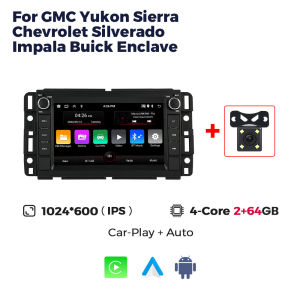 Car Radio For GMC Yukon Sierra Chevrolet Silverado Impala Buick Enclave Wireless CarPlay Android Auto Multimedia Display Screen