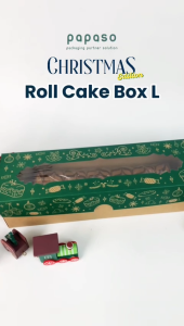 Kotak Natal / Box Christmas / Roll Cake Box GREEN Window 30x9x8cm Kraft Full Laminating 1 Sisi (Min.Order 1pack/10pcs)