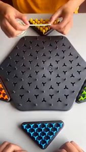 New Geometry Chain Chess Puzzle Triangle Chess Desktop Game Training Family Interaction Exercise Thinking Toys Gifts Funny