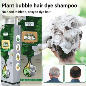 Plant Bubble Hair Dye Shampoo Bubble Hair Color Cream Mild Moisturizing Hair Color For Lazy People