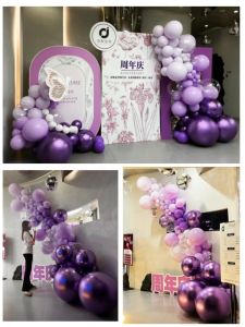 Metallic Purple Balloons Celebration Store Opening Promotion Birthday Party Womens Clothing Decoration Beauty Industry Anniversary