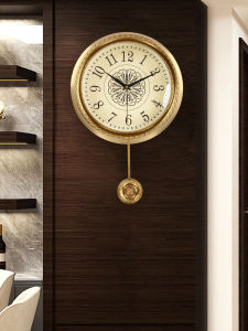 Simple European Brass Wall Clock Modern Living Room Home Clock Affordable Luxury Fashion Creative Stylish Scandinavian Swing Clock