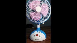 Kipas Angin Listrik Karakter KARTUN Cartoon DORAEMON Biru Desk Wall Fan 2 IN 1 Meja / Dinding
