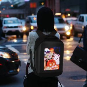 LED Backpack Motorcycle Cycling Pixel Advertising Backpack Display Screen Illuminated Backpack