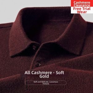 Thickened Woolen Knitted Polo Neck Sweater for Men Casual Warm Winter Fashion Middle-Aged Dad Style Long Sleeve Base Shirt