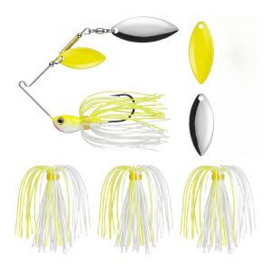 Goture | Goture 10g Spinner Bait Lure Vibrating Flash Willow Blades Buzzbait with 3 Silicone Skirts for Bass Pike Walleye Fishing Gear