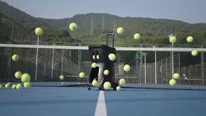 PUSUN PT-SMART PRO Professional Tennis Ball Machine with APP Control 28 Landing Points & Variable Speed Smart Tennis Trainer with Multi-Angle System (4-6H Runtime)