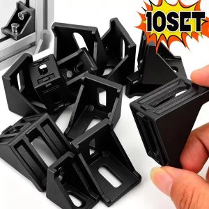 10Sets Corner Fitting Angle Aluminum Connector Bracket Fastener with Nuts and Screws 2020 2028 3030 4040 Aluminum Profile Accessories