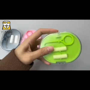 Hộp OVAL Hộp Đựng Khay Niềng Răng Trong Suốt Đựng Máng Tẩy Đựng Hàm Duy Trì - Có Móc Và 2 Cắn