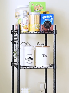 Dazioter Kitchen Storage Rack Floor to ceiling Toilet Multi story Kitchen Supplies Storage Rack Multi functional Living Room Bathroom Storage Rack-ZYE