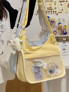 Cute Campus Crossbody Bag Female 2024 New Arrival Ins Summer Sheer Versatile Cartoon Backpack Casual Commuter Shoulder Bag