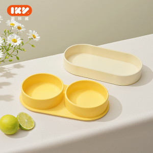 IKV Baby Silicone Training Bowl Durable Suction Plate Portable Divided Dinner Plate for Toddler Kids Feeding on the Go