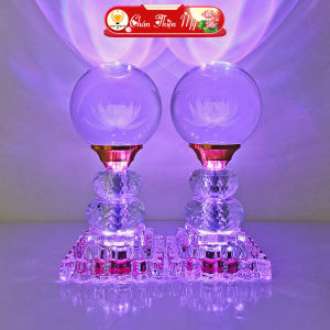 Đèn Bàn Thờ Pha Lê Quả Cầu CHÂN THIỆN MỸ Trang Trí Bàn Thờ Phòng Thờ PLC-07