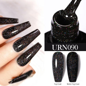 UR SUGAR 7.5ml Black Glitte Gel Nail Polish Long-Lasting Semi Permanent Gel Nail Supplies For Manicure DIY Nail Art Varnish